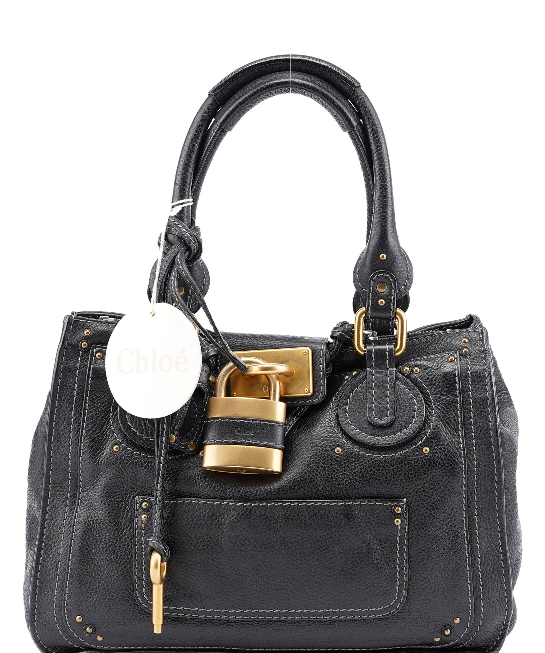 Chloé Black Leather Paddington Tote Bag