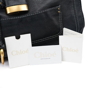 Chloé Black Leather Paddington Tote Bag