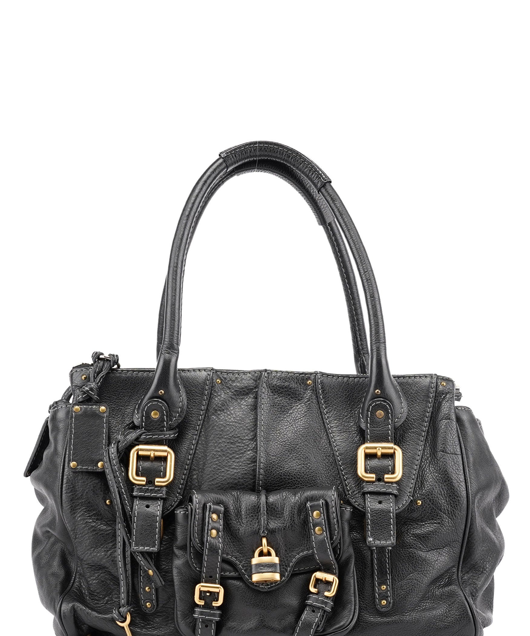 Chloé Black Leather Paddington Tote Bag