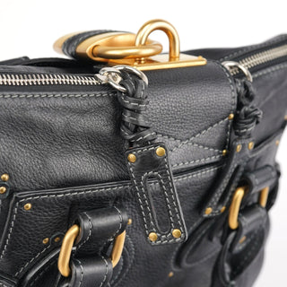 Chloé Black Leather Paddington Tote Bag