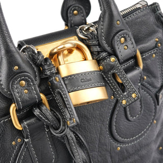 Chloé Black Leather Paddington Tote Bag