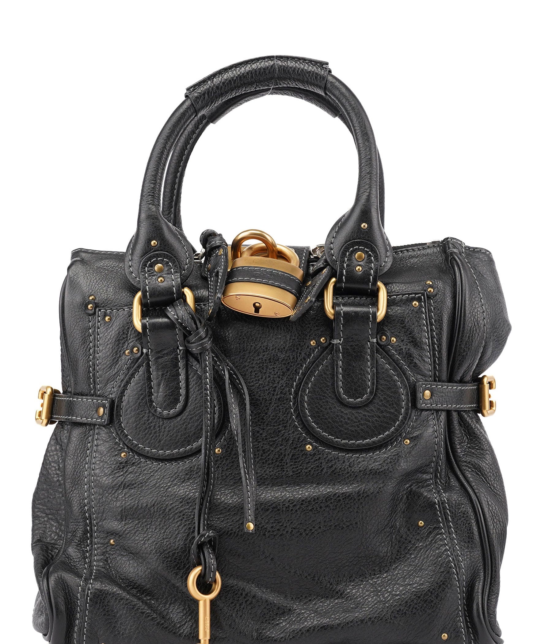Chloé Black Leather Paddington Tote Bag