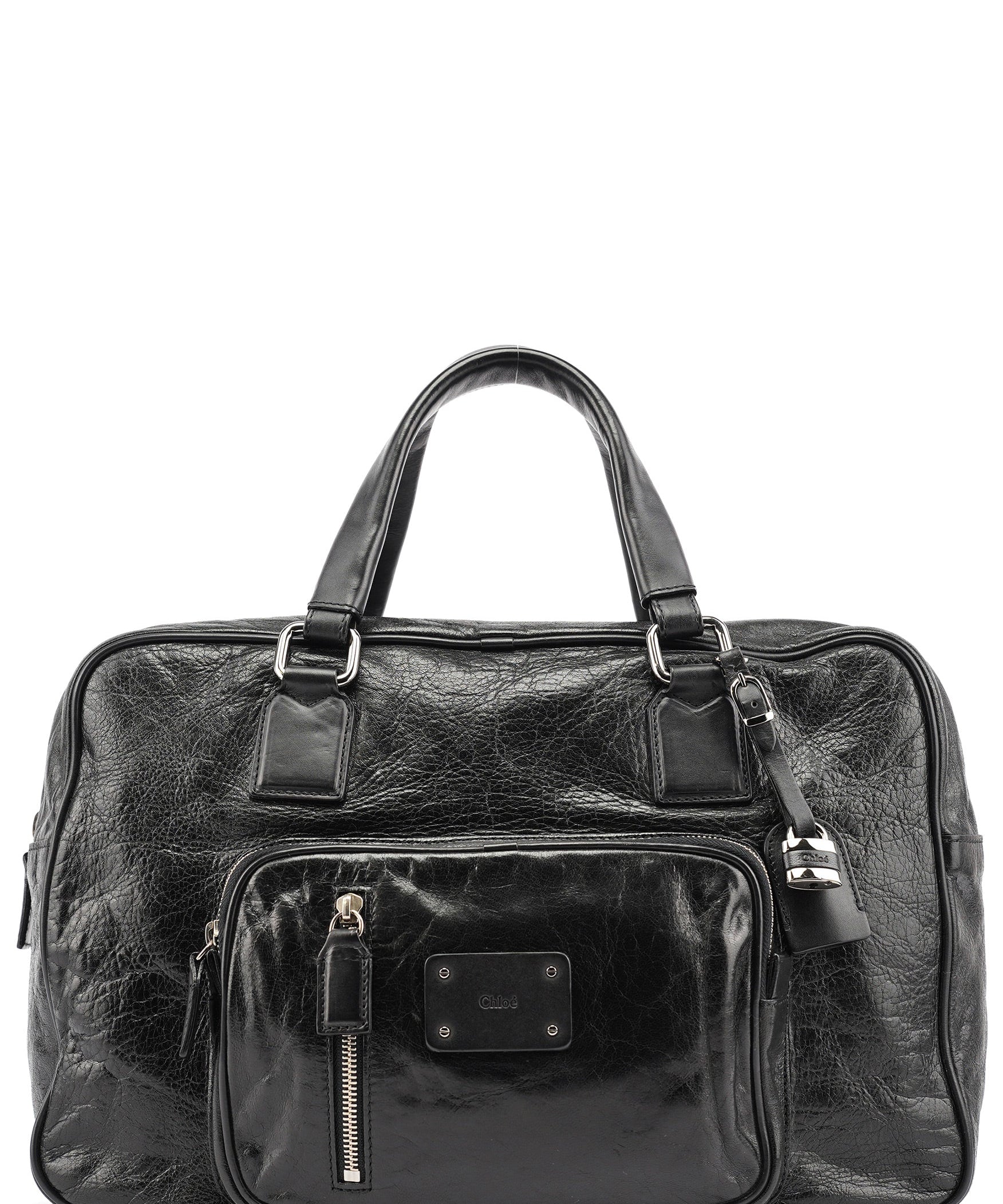 Chloe Black Leather Paddington Tote Bag