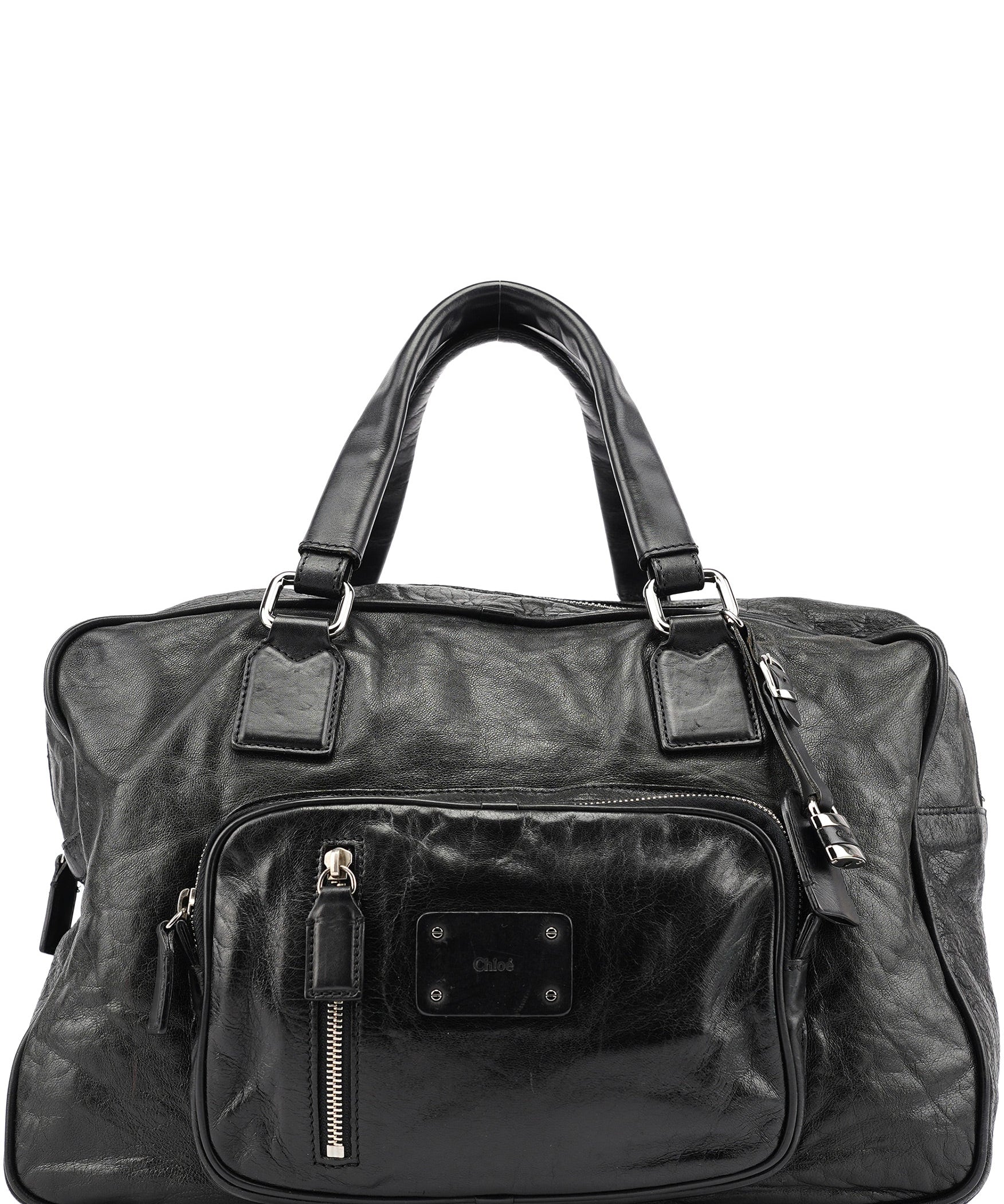 Chloe Black Leather Paddington Tote Bag