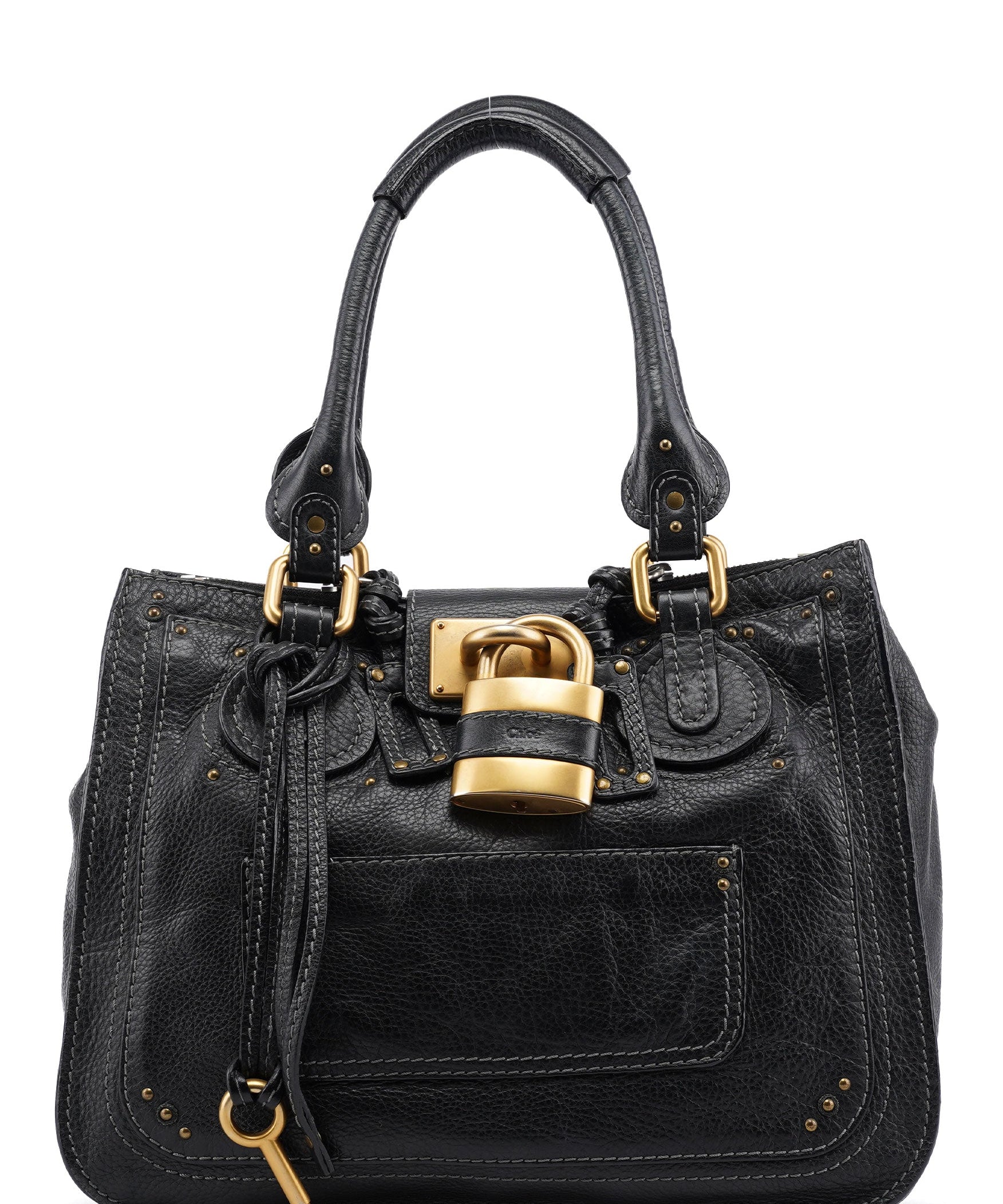 Chloé Black Leather Paddington Tote Bag