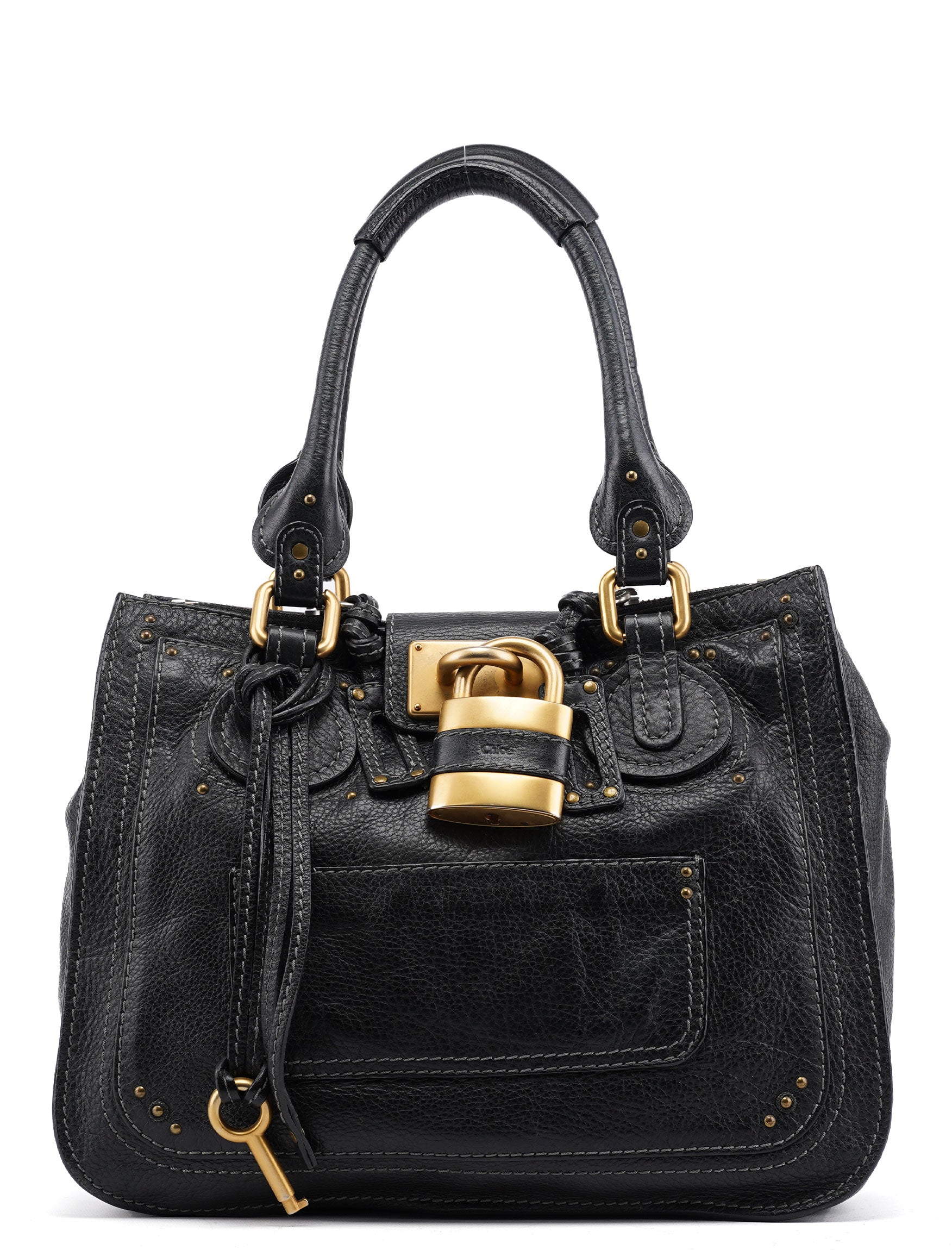 Chloé Black Leather Paddington Tote Bag