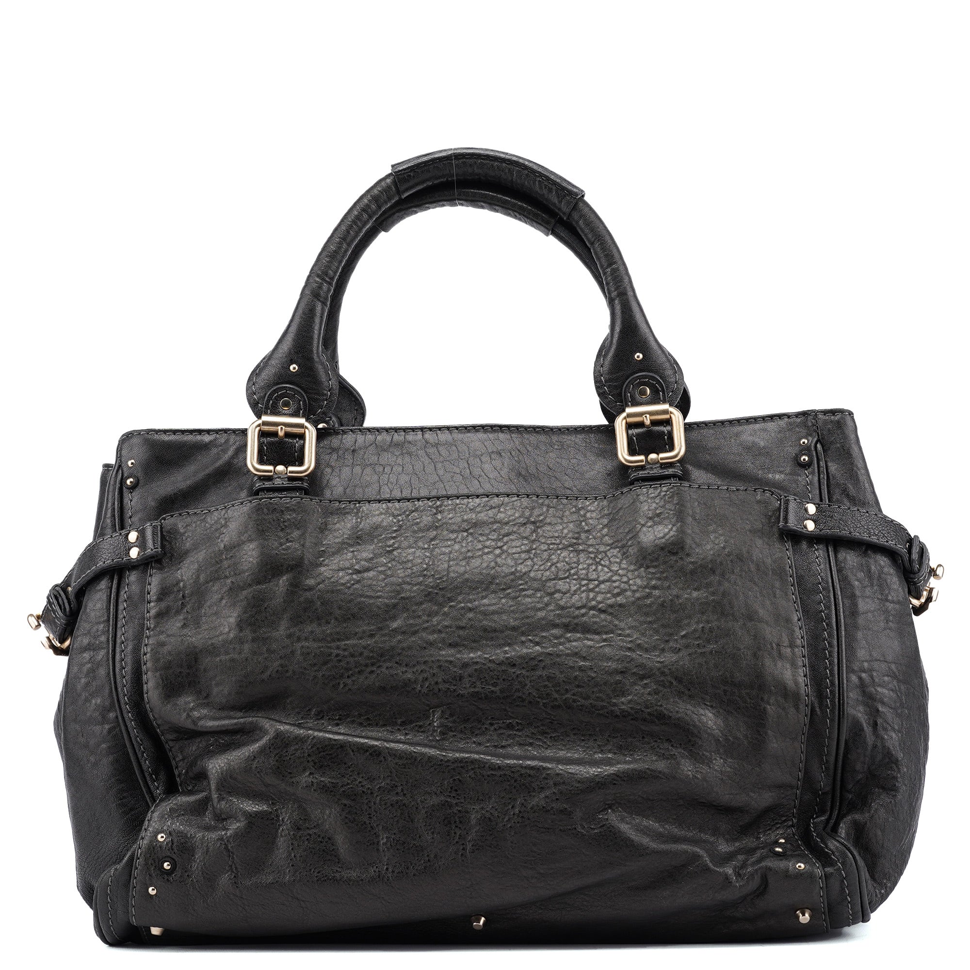 Chloé Black Leather Paddington Tote Bag