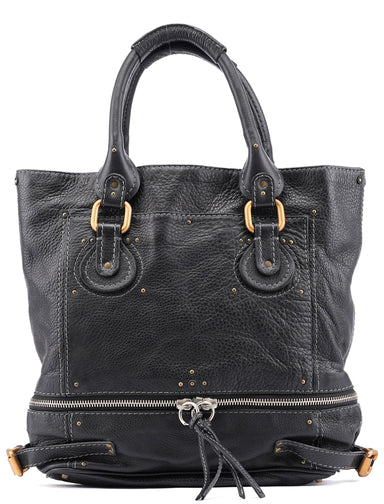 Chloé Black Leather Paddington Tote Bag