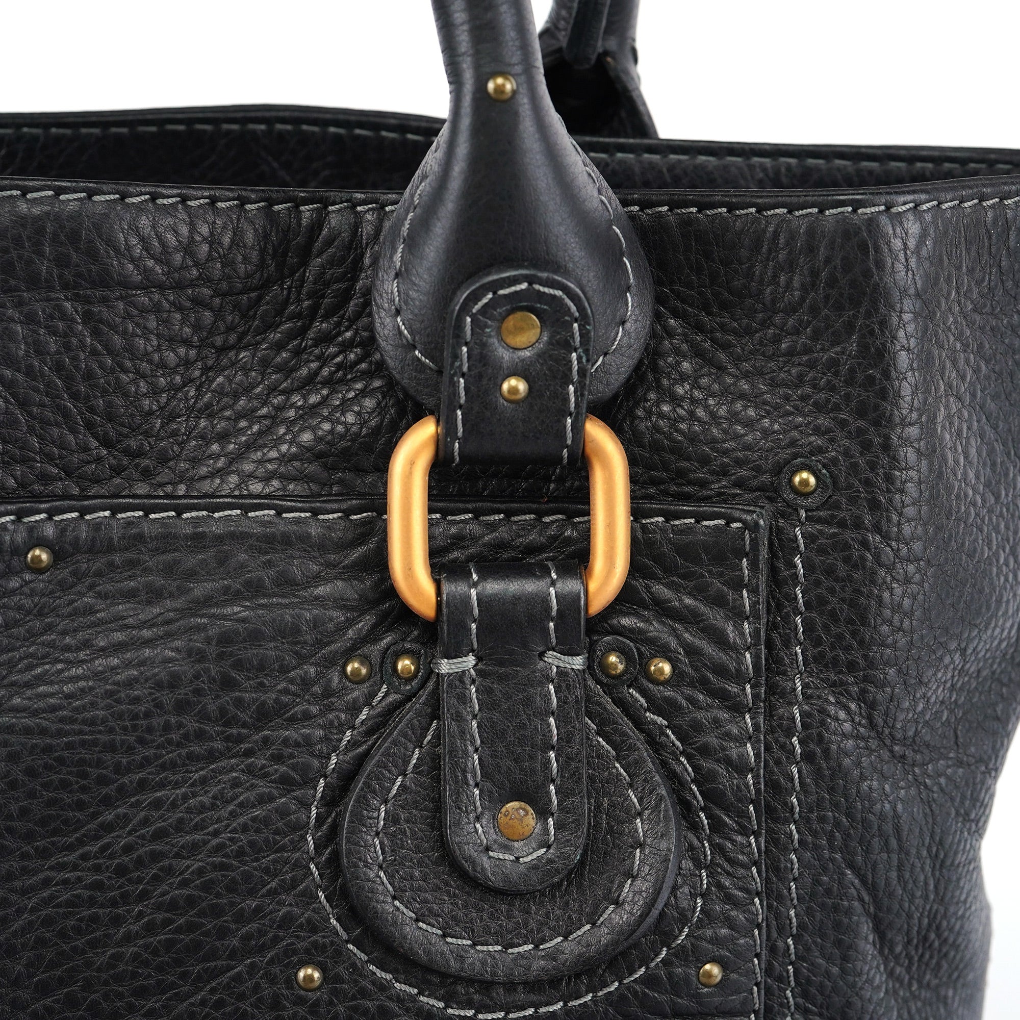 Chloé Black Leather Paddington Tote Bag