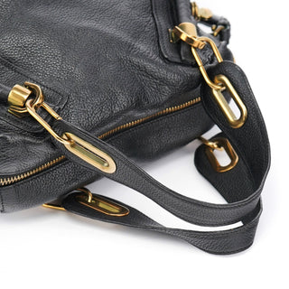 Chloe Black Leather Paraty 2-Way Bag