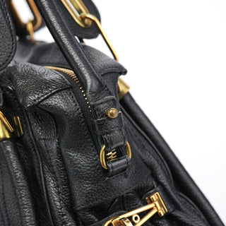 Chloe Black Leather Paraty 2-Way Bag