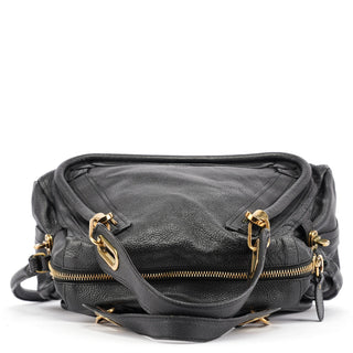 Chloe Black Leather Paraty 2-Way Bag