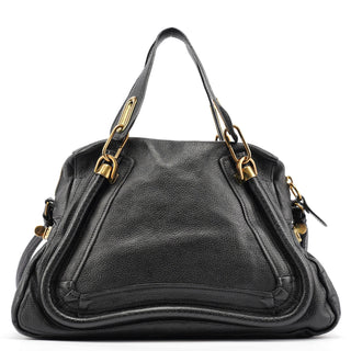 Chloe Black Leather Paraty 2-Way Bag