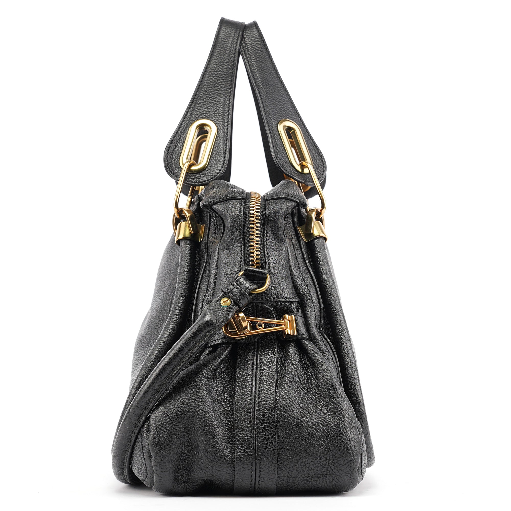 Chloé Paraty 2-Way Bag aus schwarzem Leder