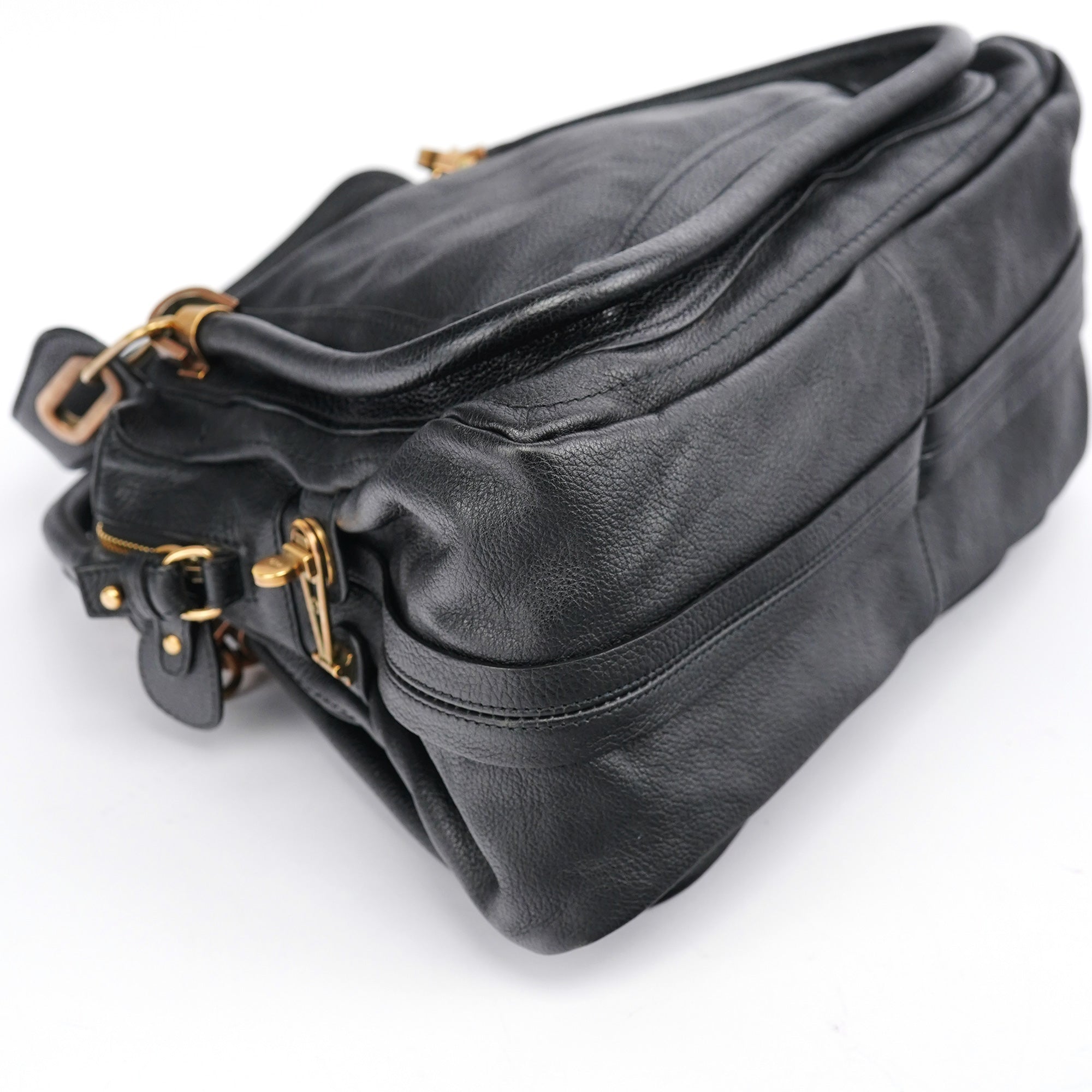 Chloe Black Leather Paraty 2-Way Bag