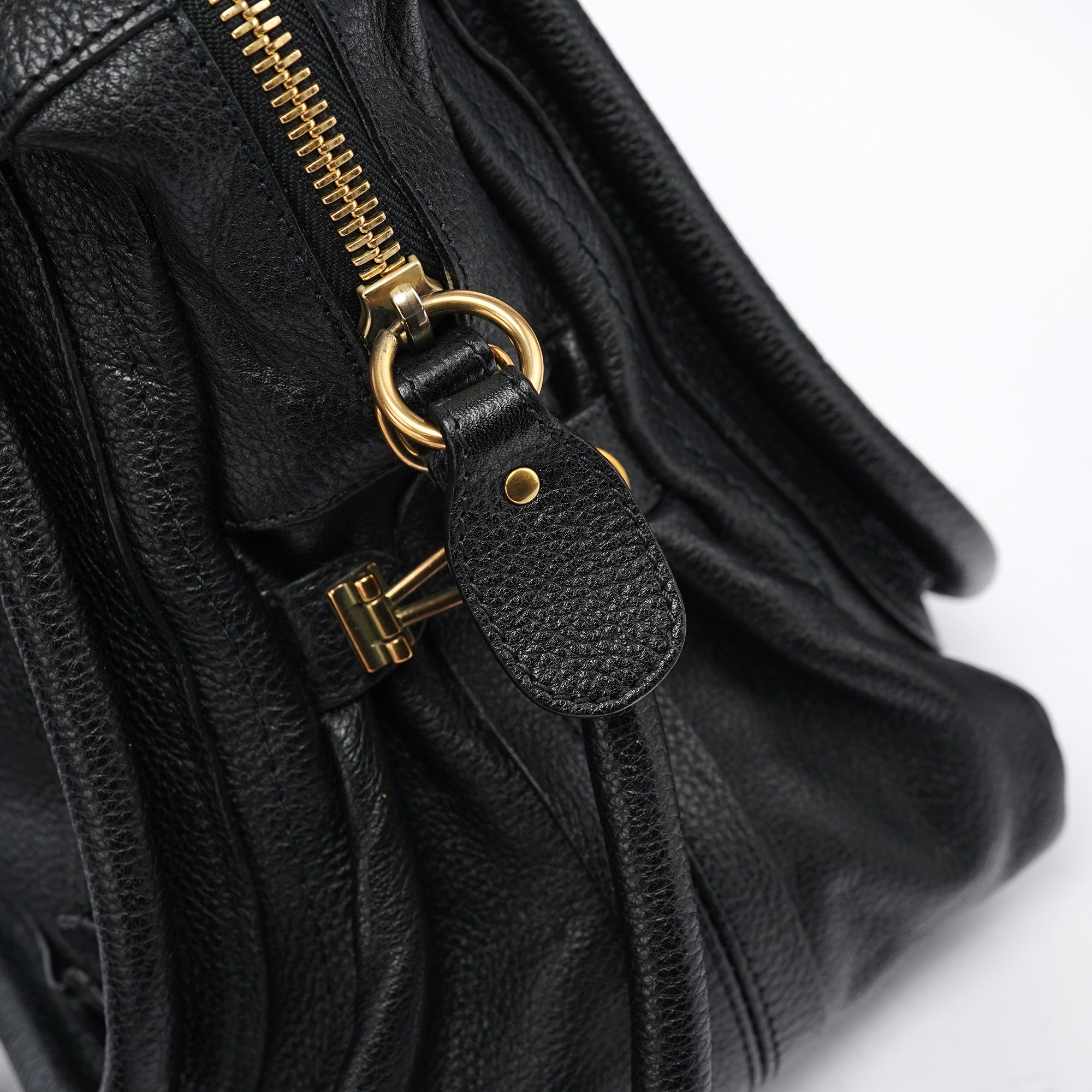 Chloe Black Leather Paraty 2-Way Bag