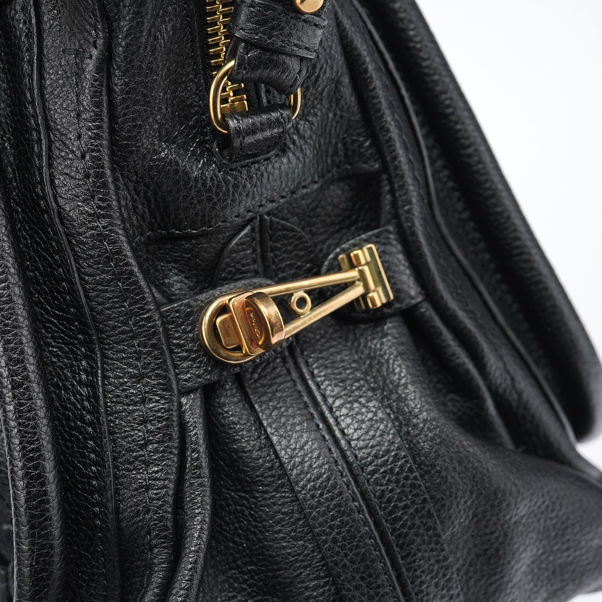 Chloe Black Leather Paraty 2-Way Bag
