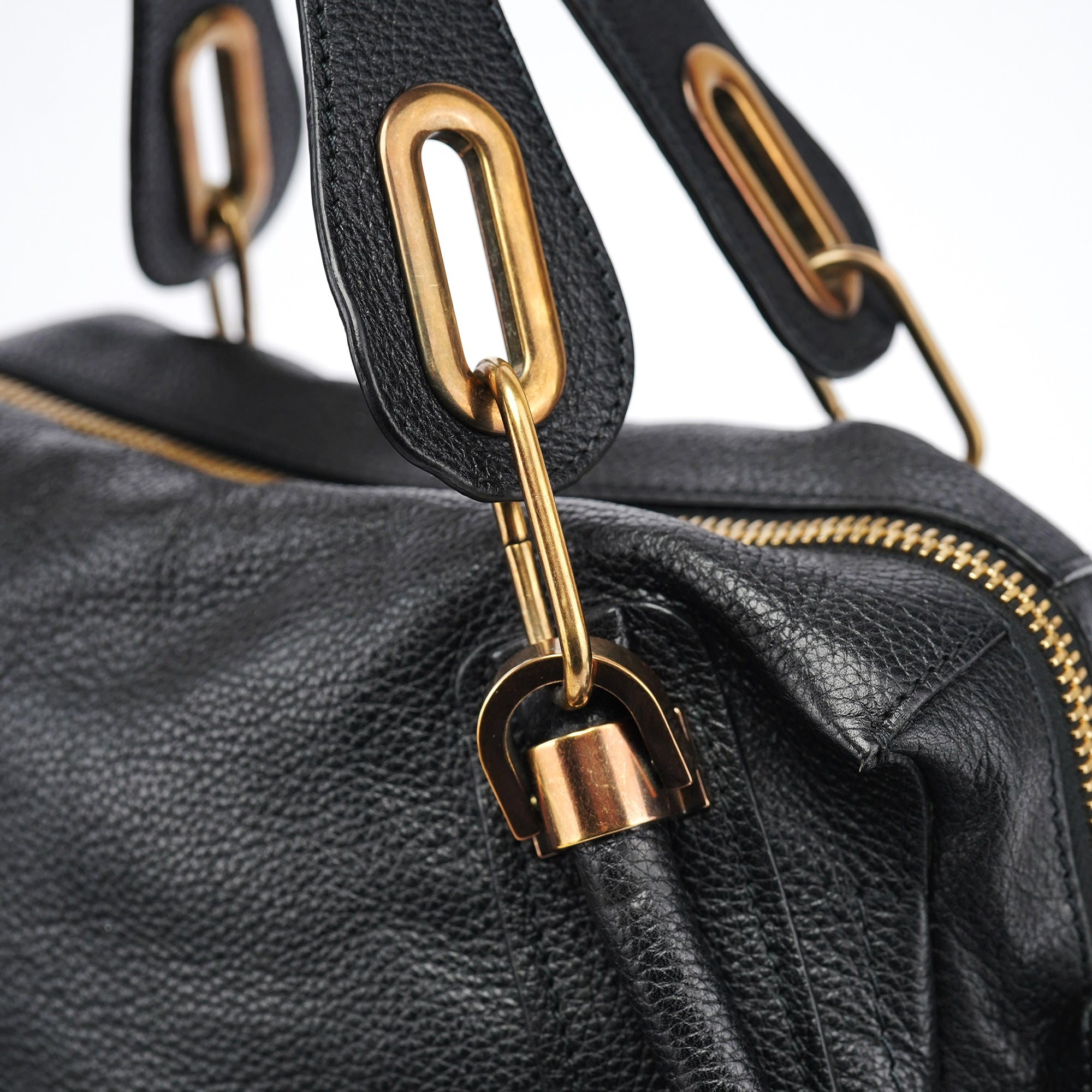 Chloe Black Leather Paraty 2-Way Bag