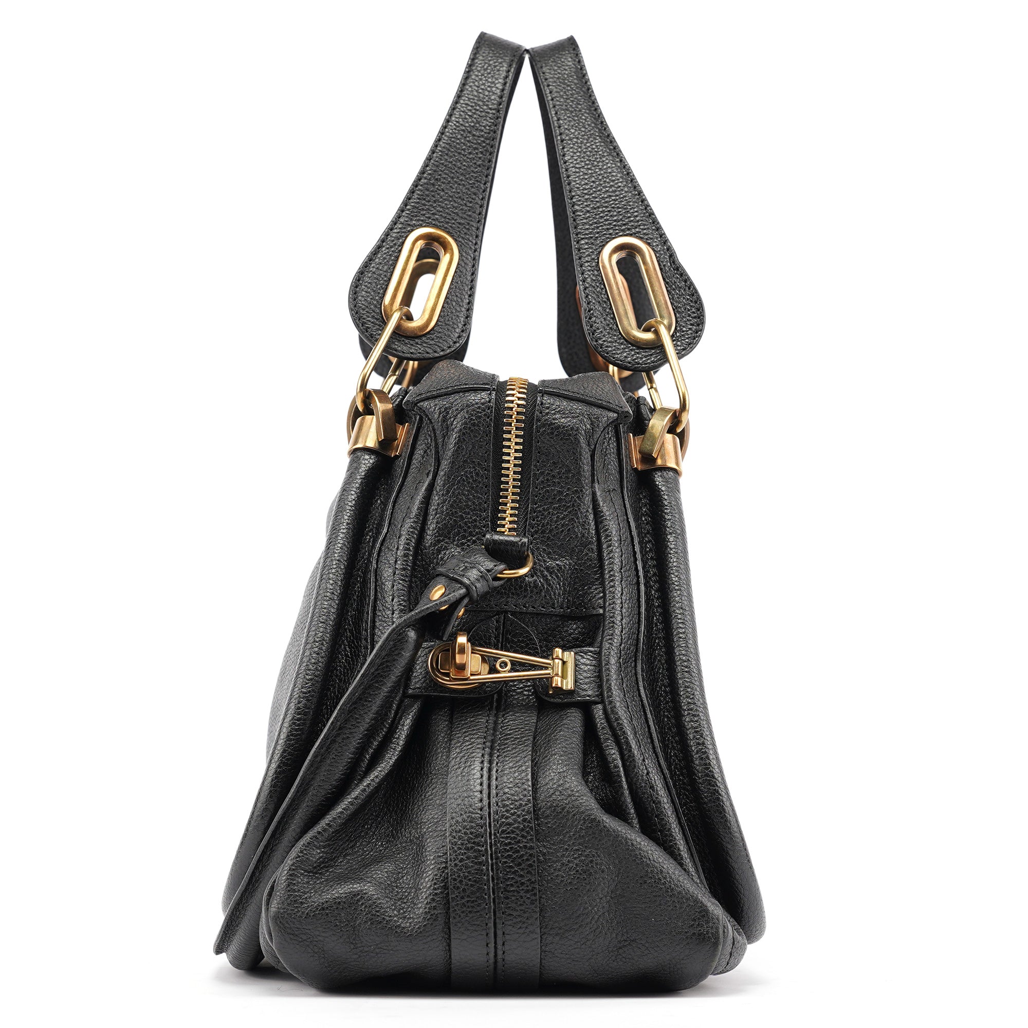 Chloe Black Leather Paraty 2-Way Bag