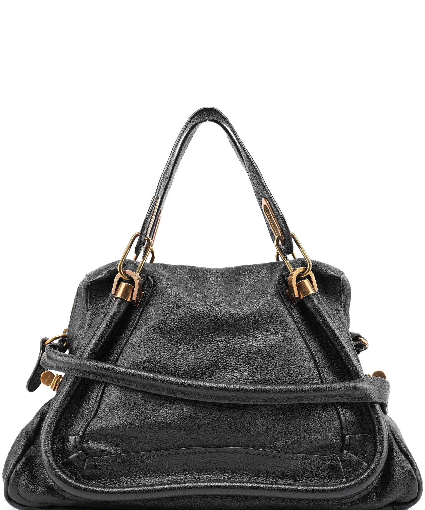 Chloe Black Leather Paraty 2-Way Bag