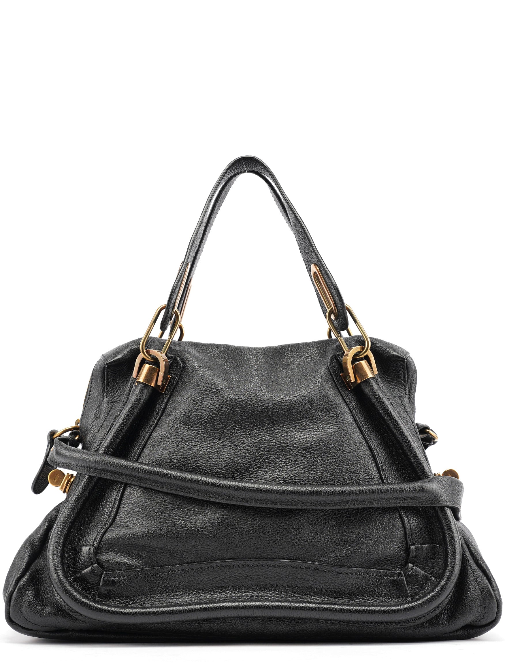 Chloe Black Leather Paraty 2-Way Bag