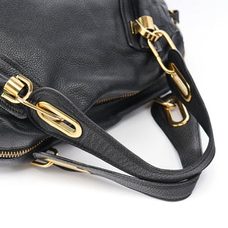 Chloe Black Leather Paraty 2-Way Bag