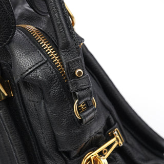 Chloe Black Leather Paraty 2-Way Bag