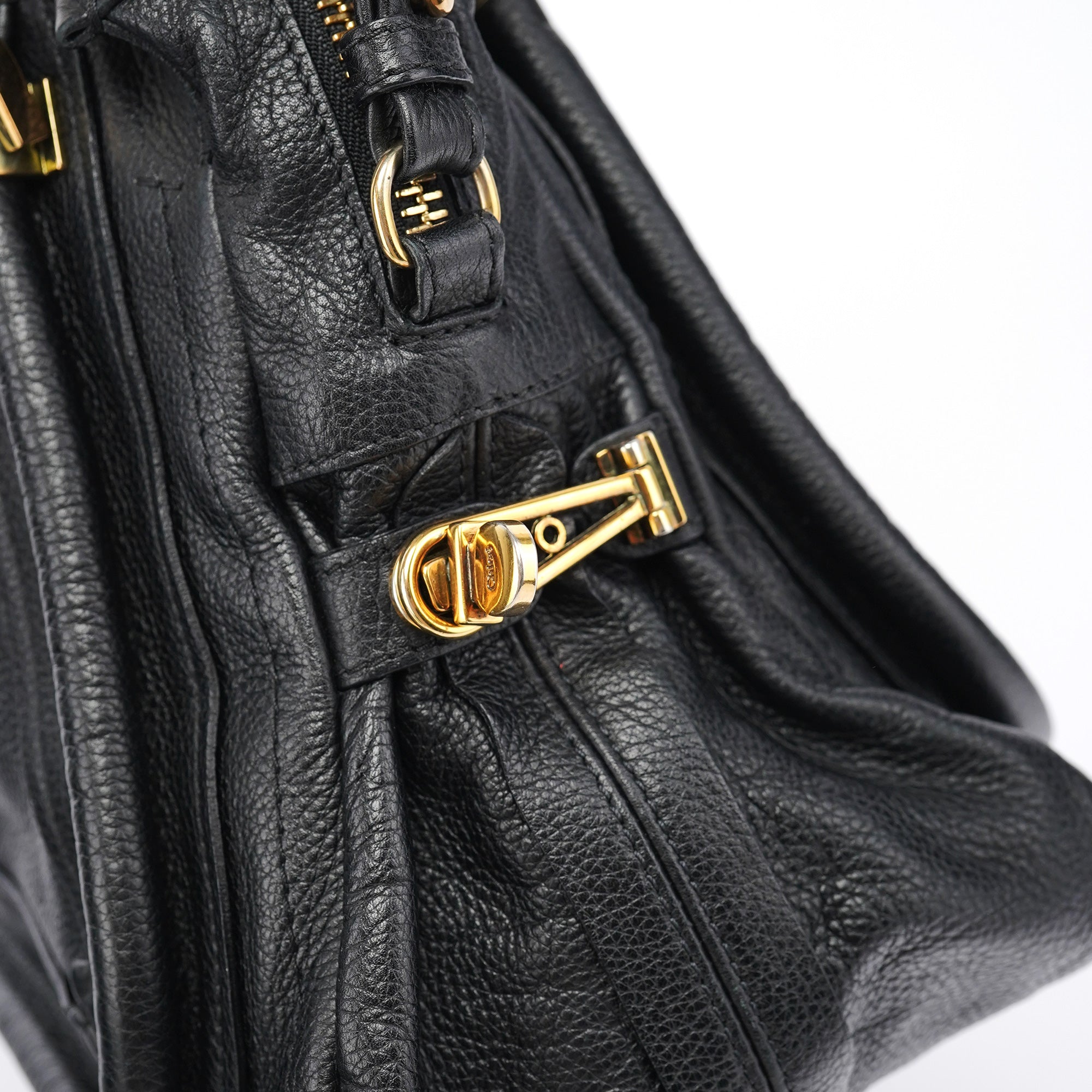 Chloé Sac deux portés Paraty en cuir noir