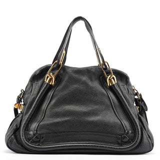 Chloe Black Leather Paraty 2-Way Bag