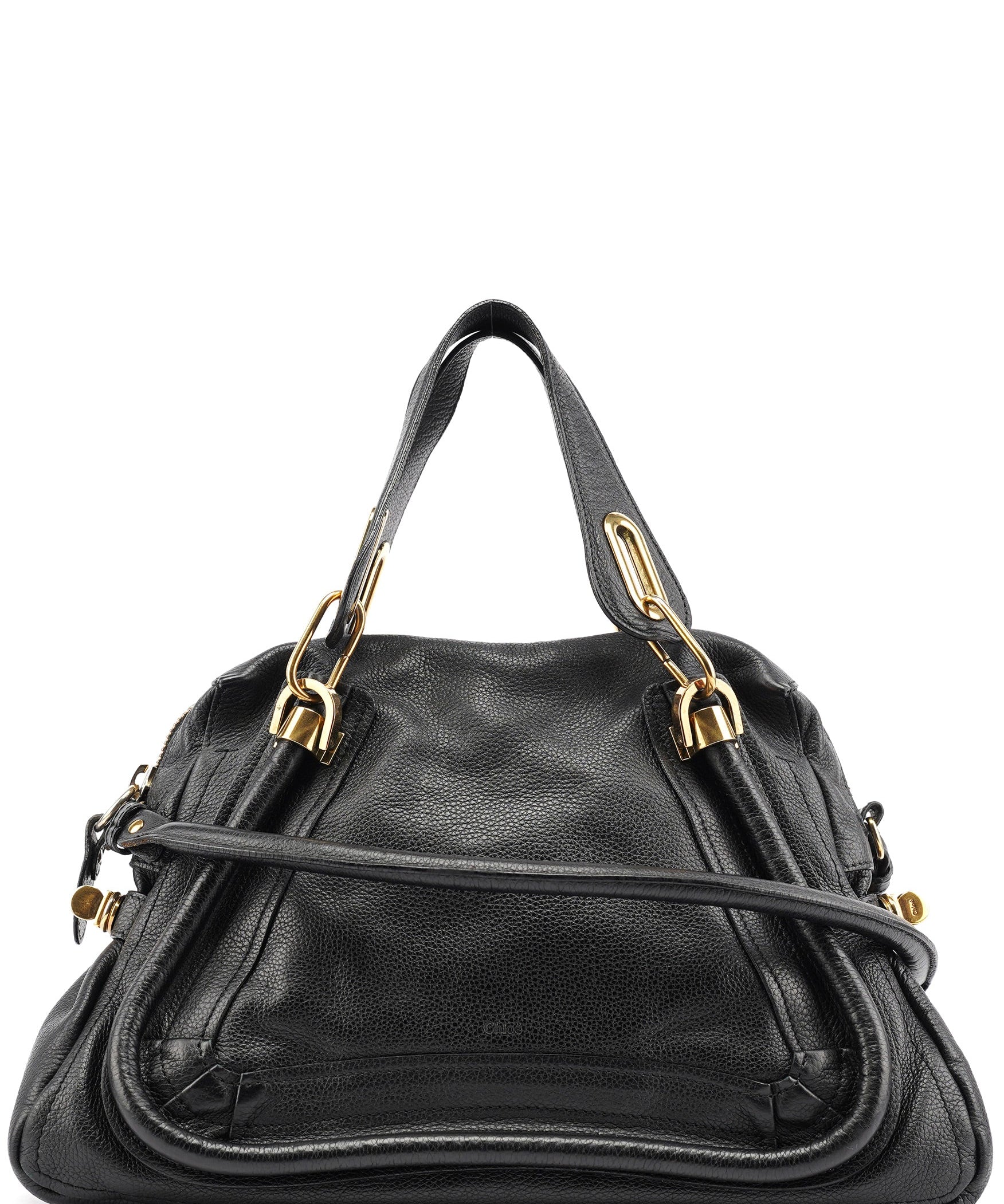 Chloe Black Leather Paraty 2-Way Bag