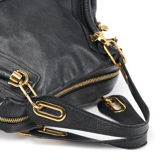 Chloe Black Leather Paraty 2-Way Bag