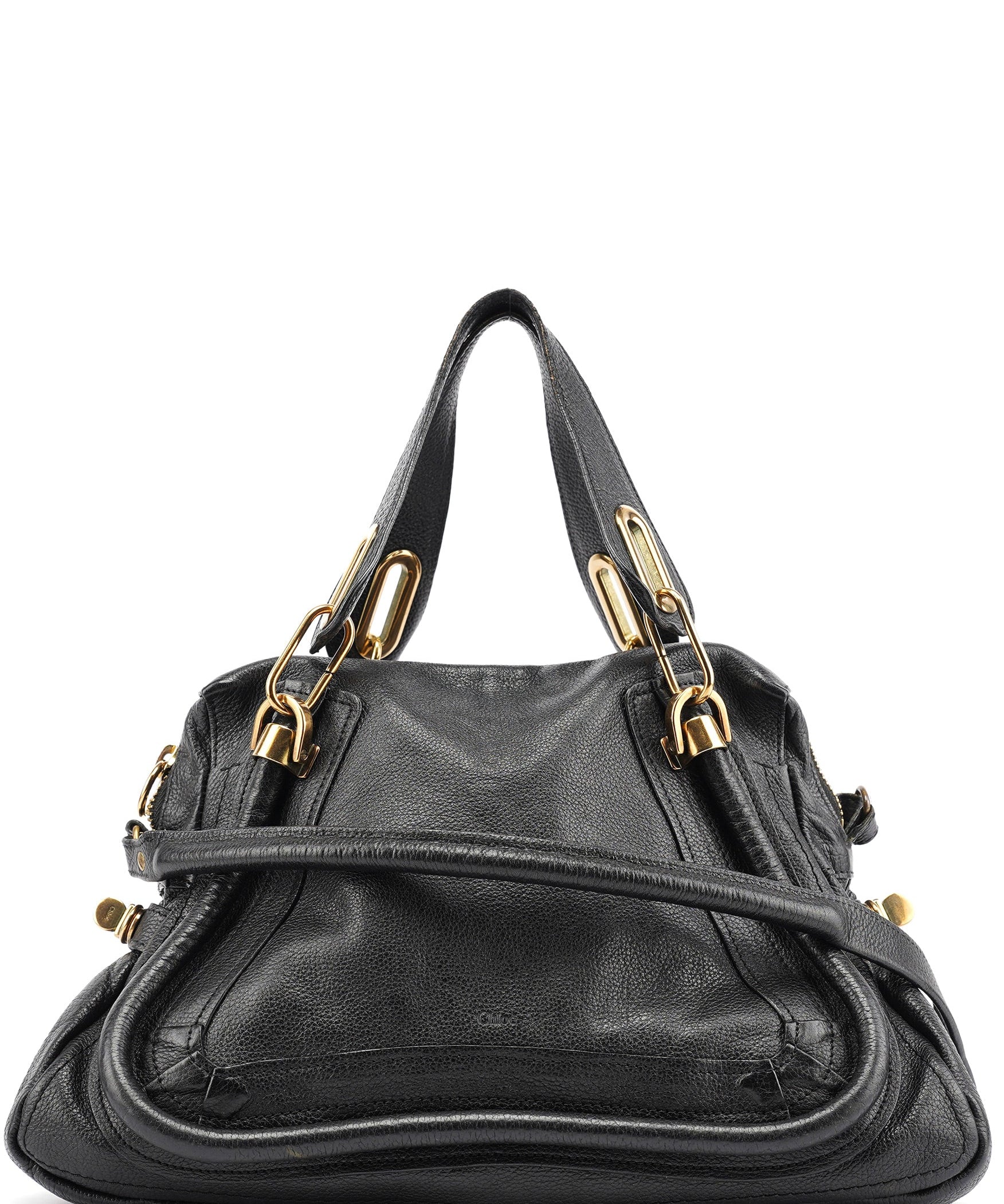 Chloe Black Leather Paraty 2-Way Bag