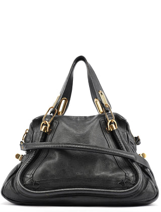 Chloe Black Leather Paraty 2-Way Bag