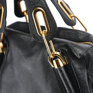 Chloe Black Leather Paraty 2-Way Bag