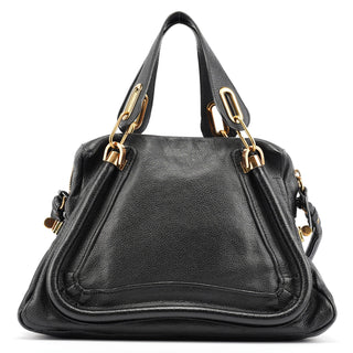 Chloe Black Leather Paraty 2-Way Bag