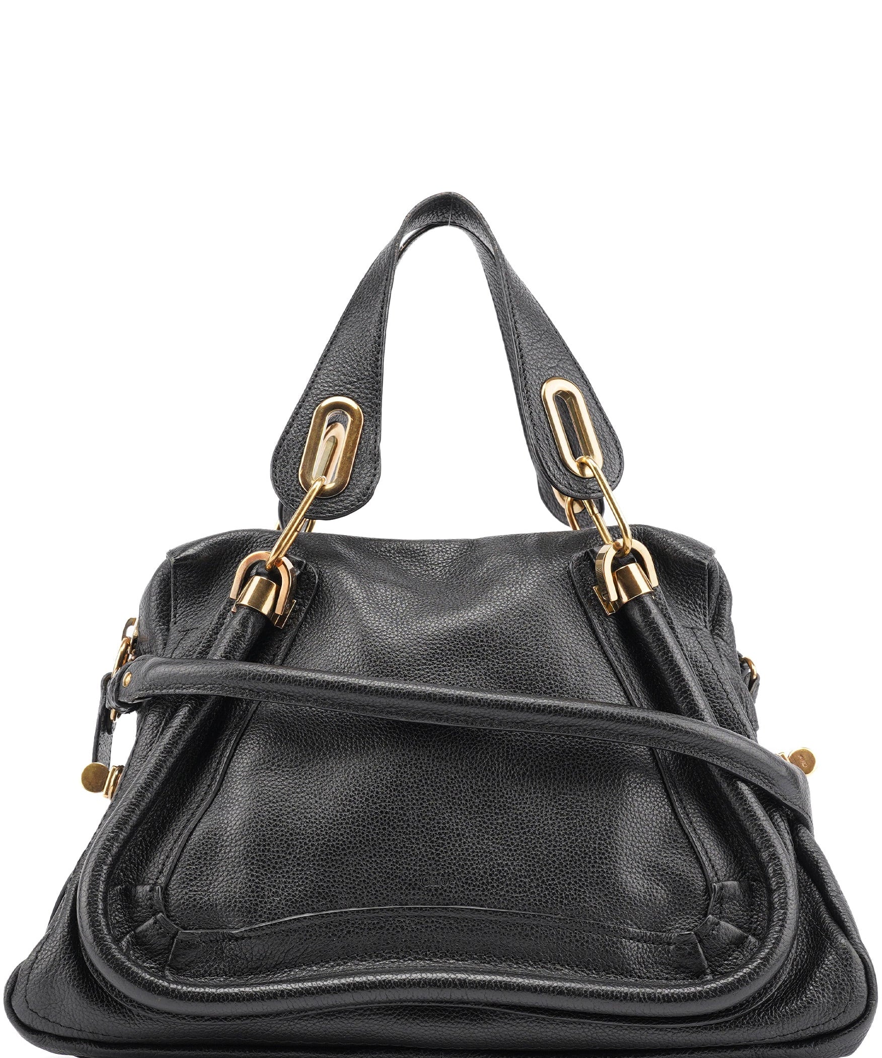 Chloe Black Leather Paraty 2-Way Bag