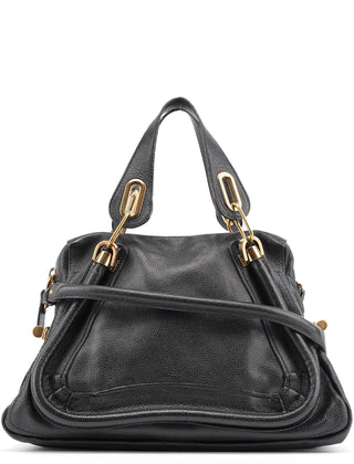 Chloe Black Leather Paraty 2-Way Bag