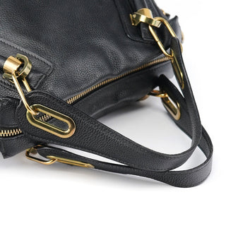 Chloe Black Leather Paraty 2-Way Bag