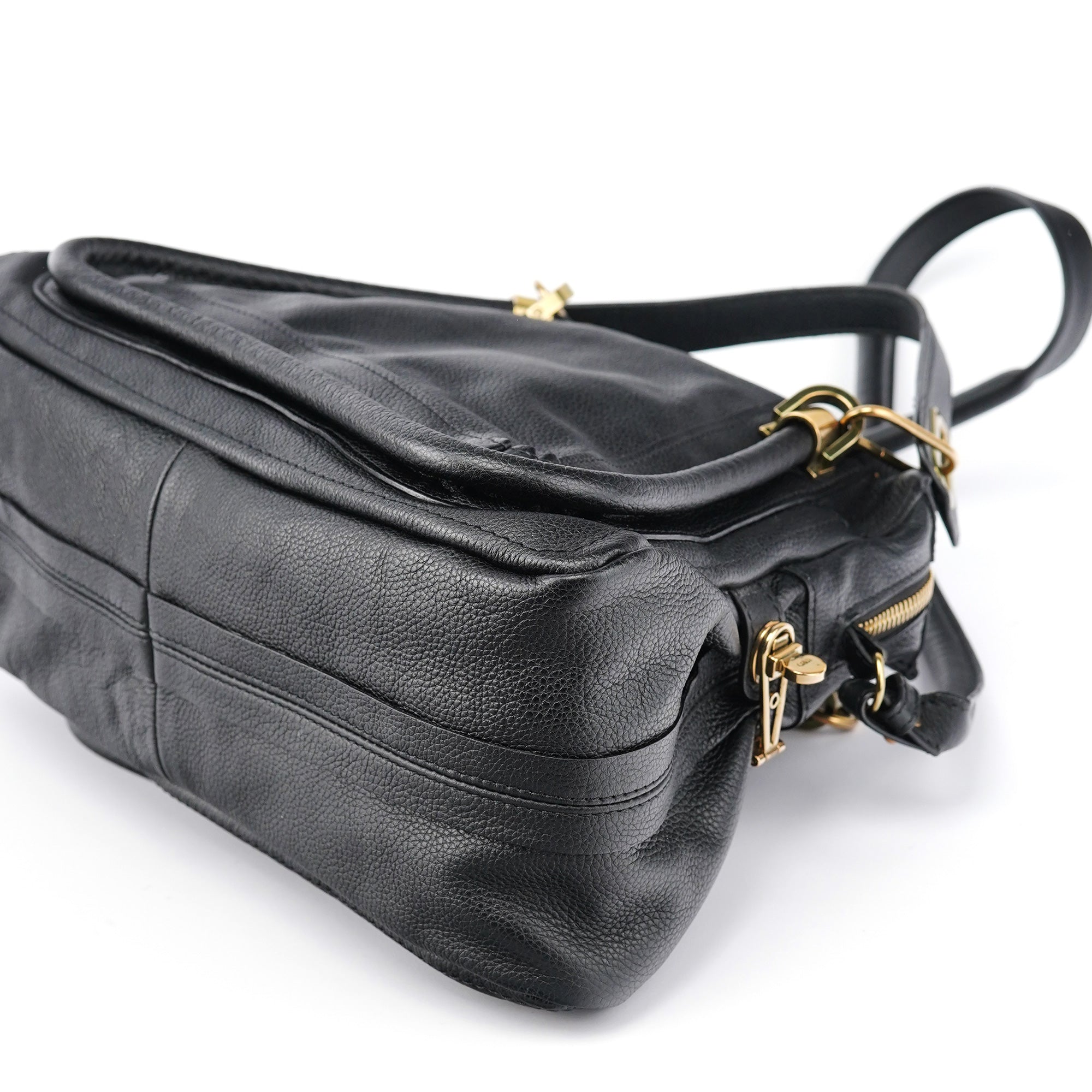 Chloé Sac deux portés Paraty en cuir noir