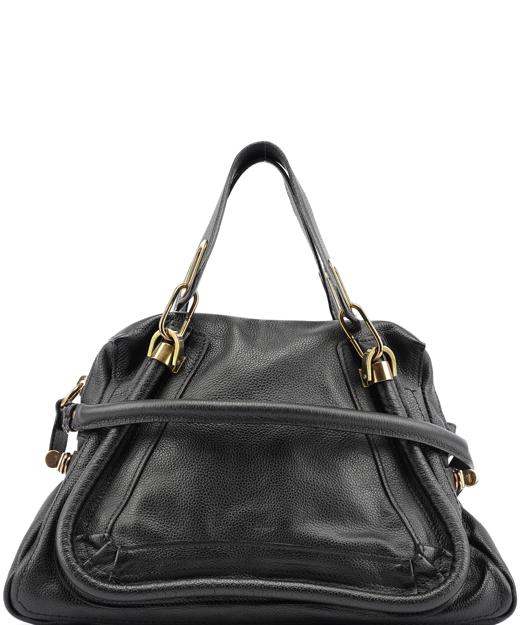 Chloe Black Leather Paraty 2-Way Bag