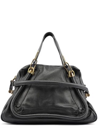 Chloe Black Leather Paraty 2-Way Bag