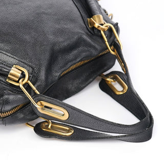 Chloe Black Leather Paraty 2-Way Bag