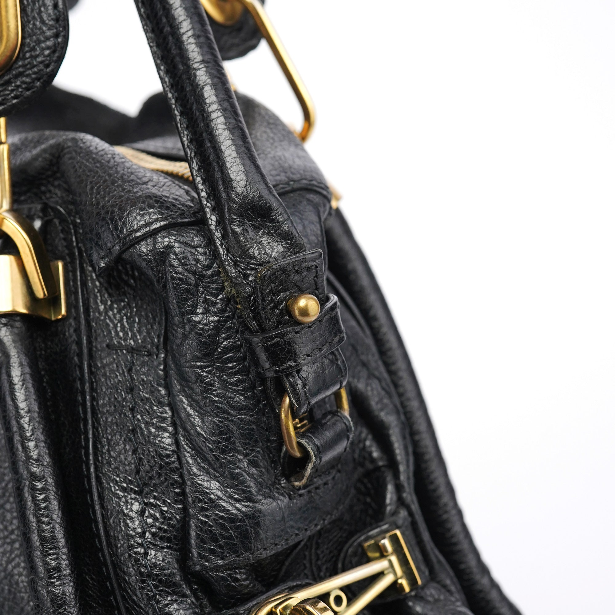 Chloe Black Leather Paraty 2-Way Bag
