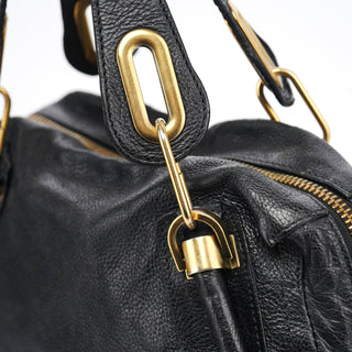 Chloe Black Leather Paraty 2-Way Bag