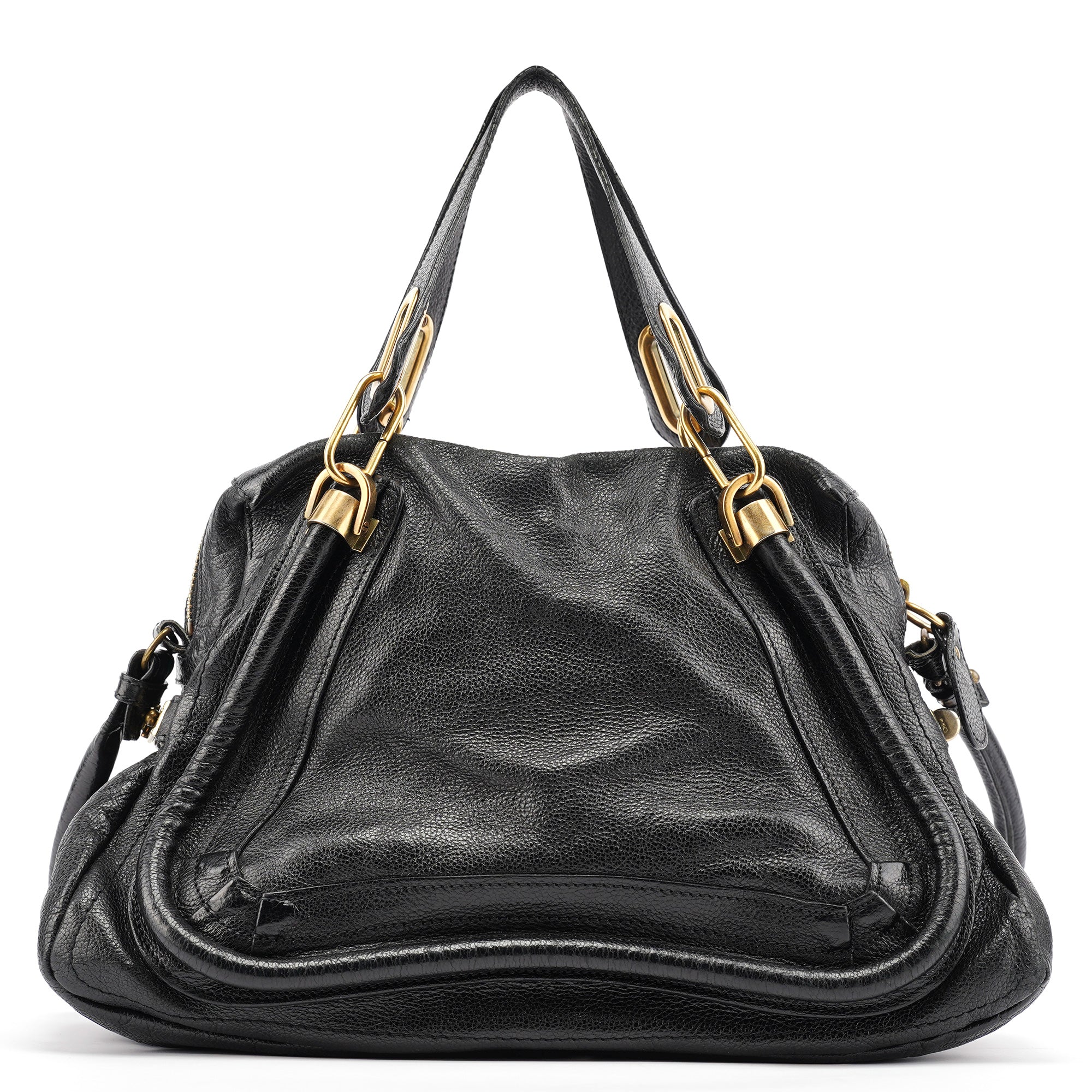 Chloe Black Leather Paraty 2-Way Bag