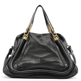 Chloe Black Leather Paraty 2-Way Bag