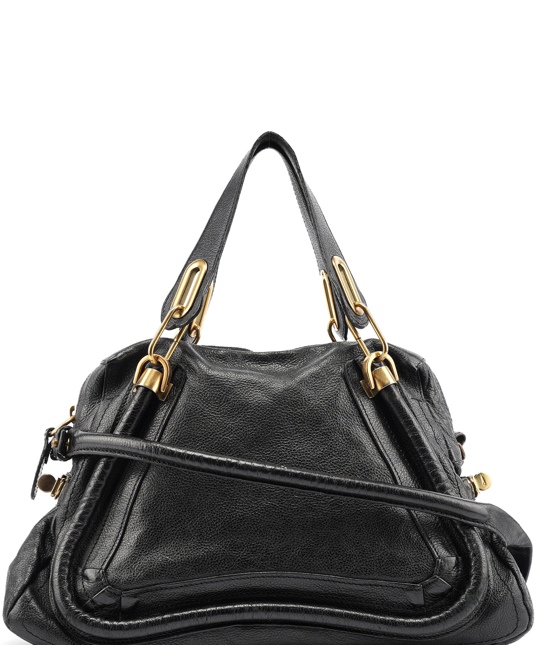 Chloe Black Leather Paraty 2-Way Bag