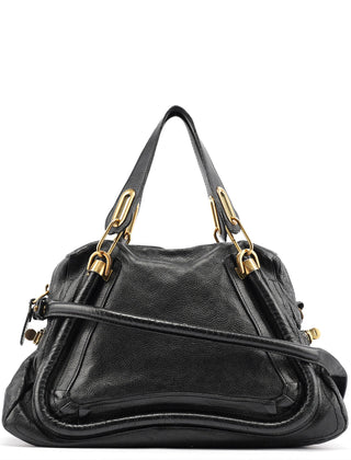Chloe Black Leather Paraty 2-Way Bag