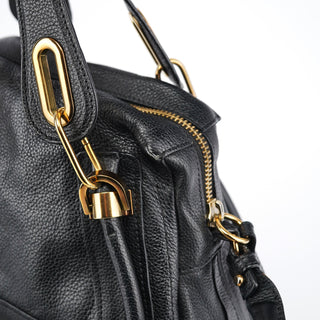 Chloe Black Leather Paraty 2-Way Bag