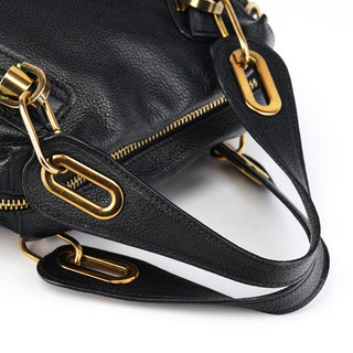 Chloe Black Leather Paraty 2-Way Bag